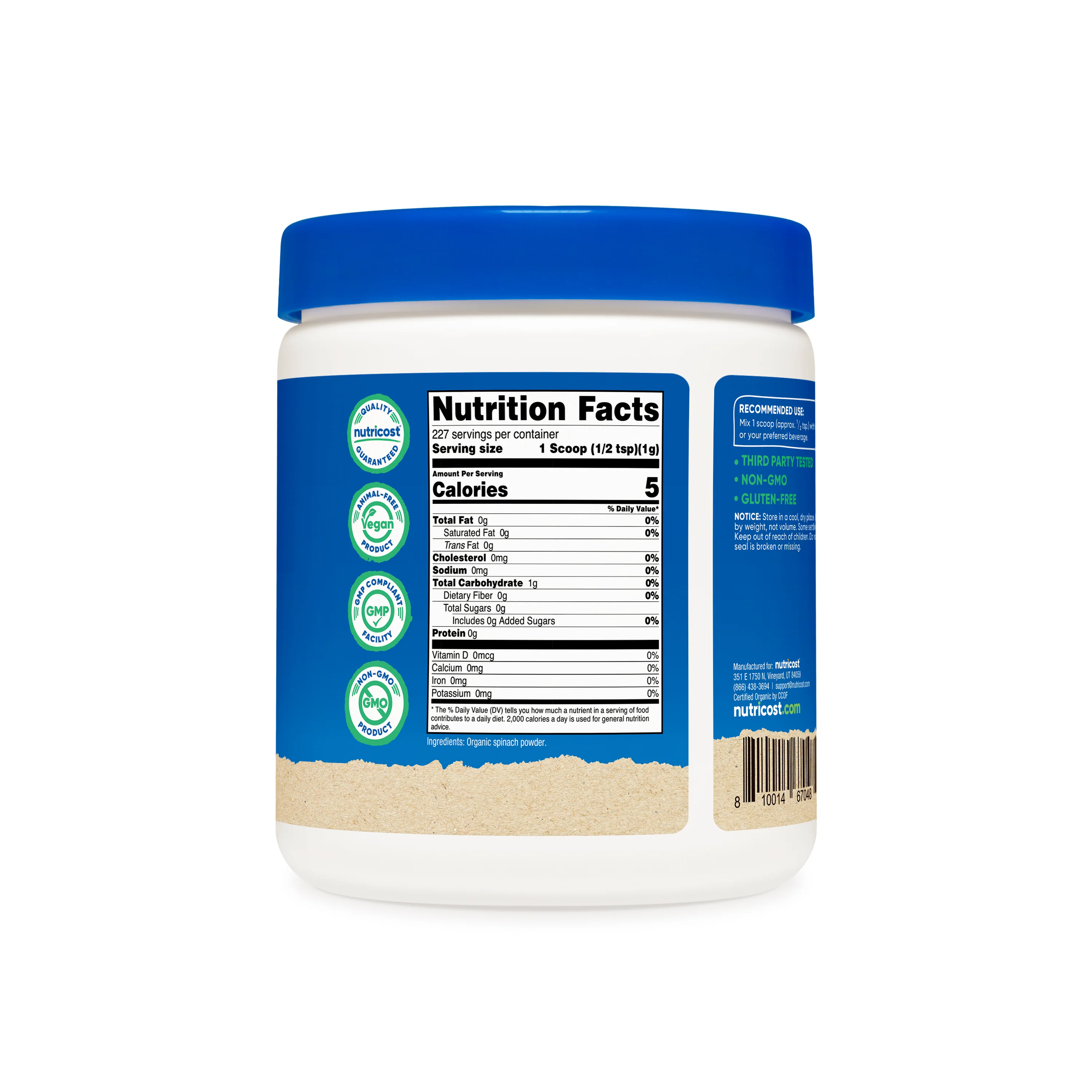 Nutricost Organic Spinach Powder - Image 2