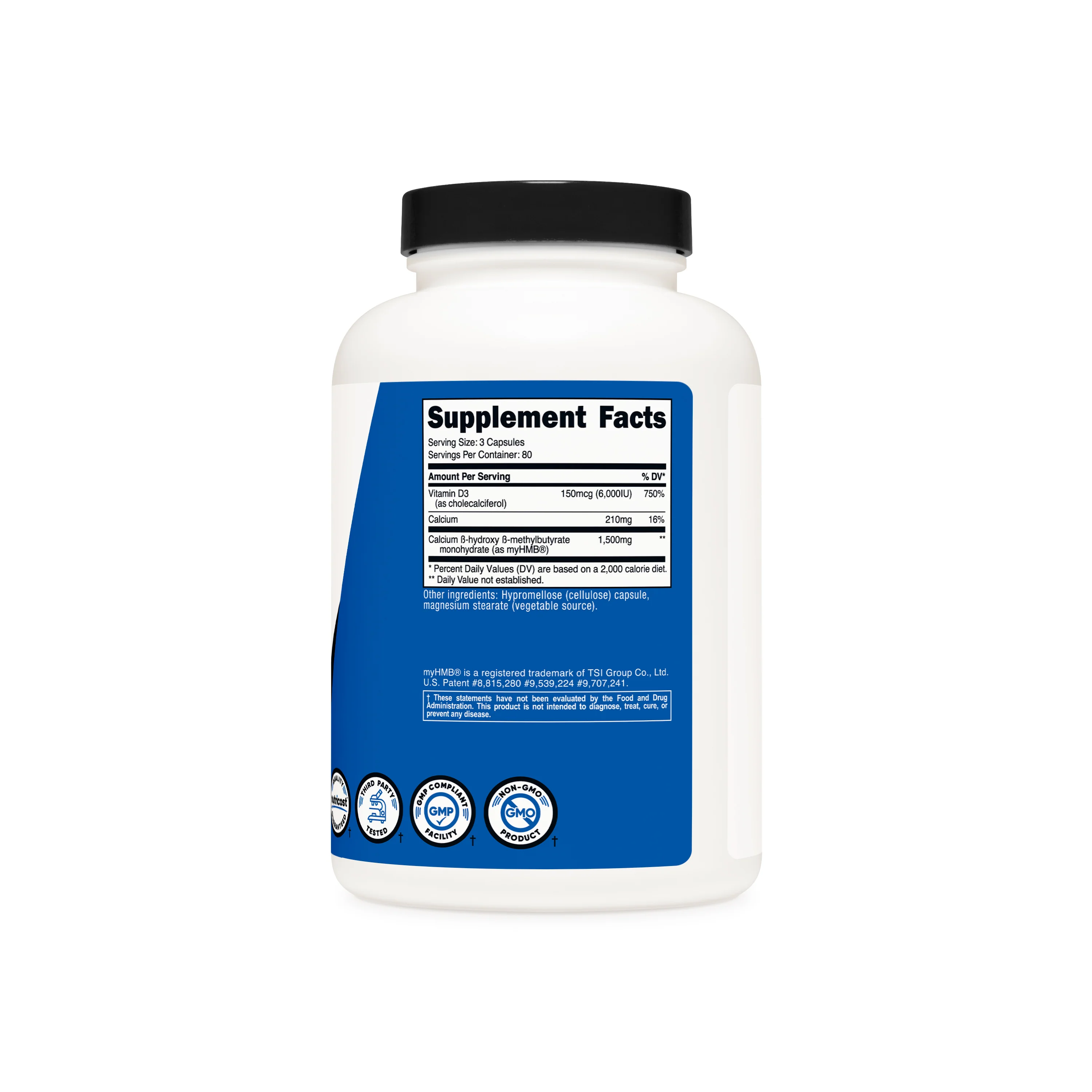 Nutricost HMB With Vitamin D3 Capsules - Image 2