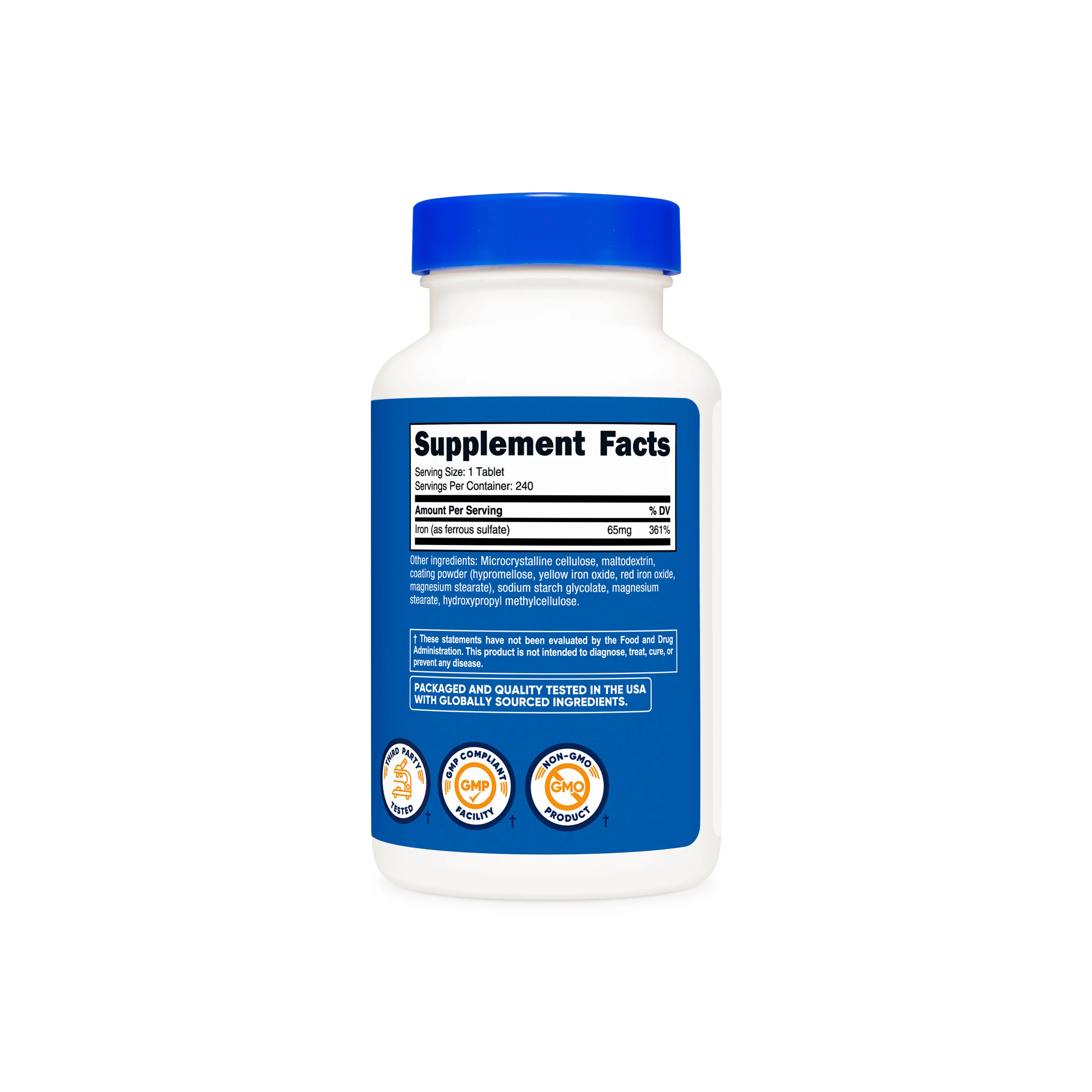 Nutricost Iron Tablets (as Ferrous Sulfate) - Image 2