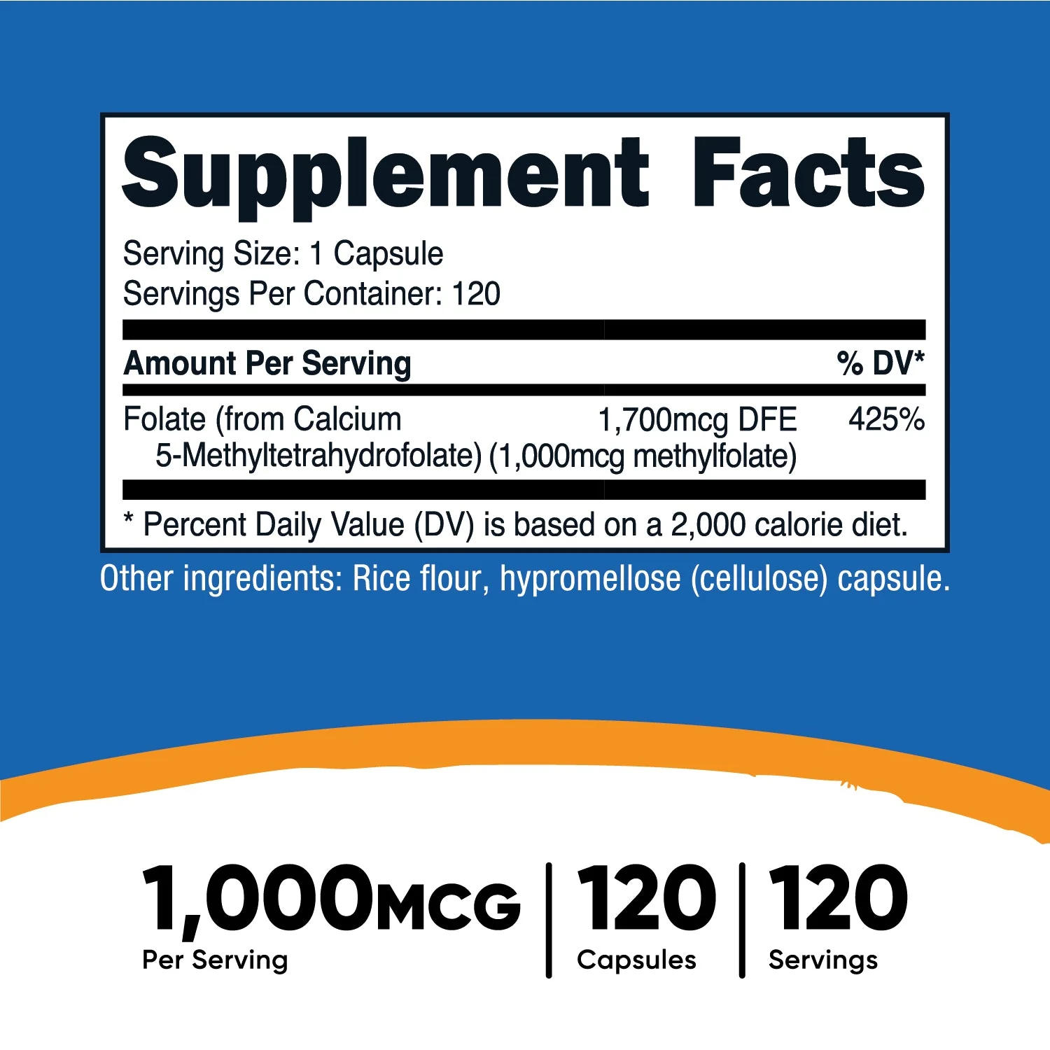 Nutricost Methyl Folate Capsules - Image 2