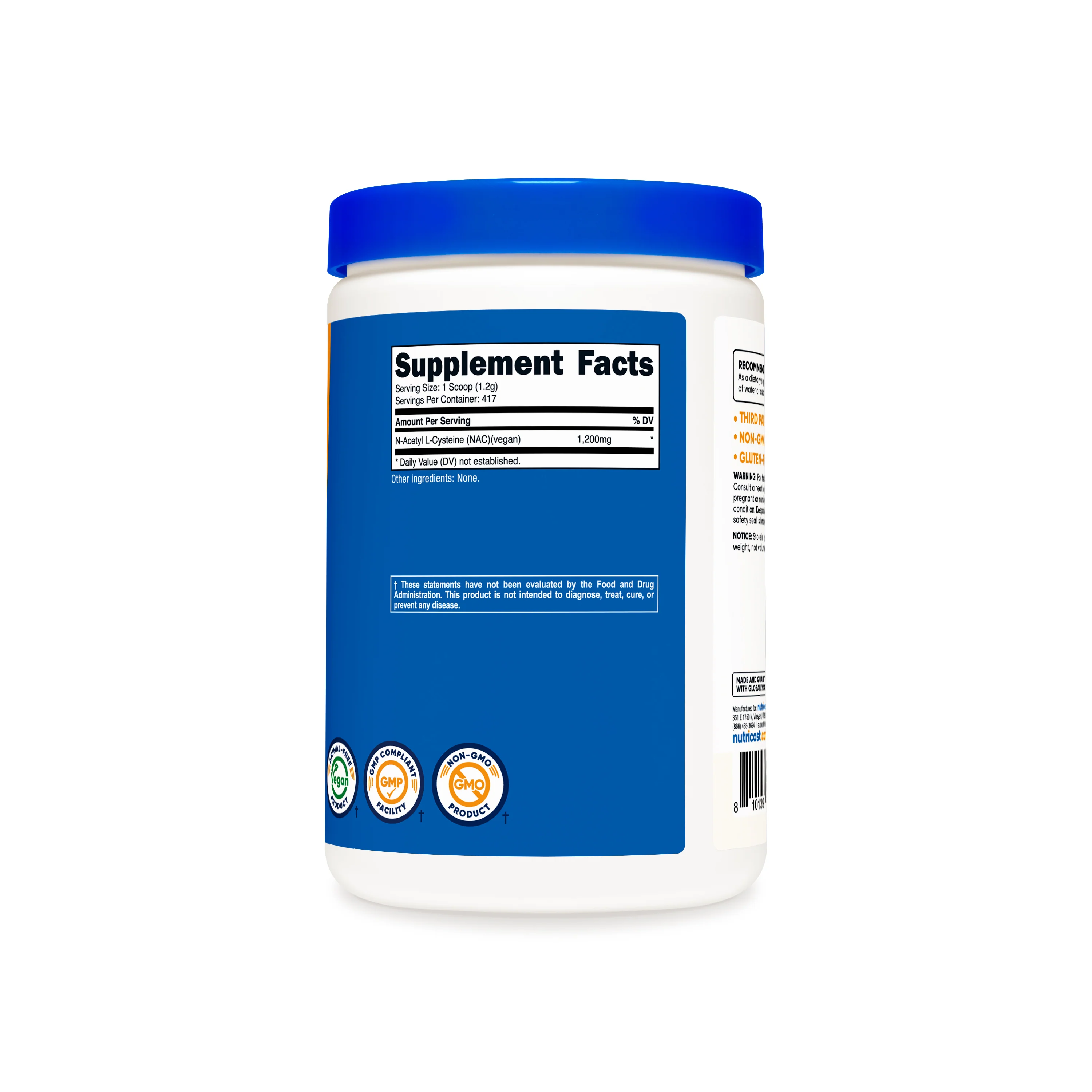 Nutricost N-Acetyl Cysteine (NAC) Vegetarian Powder - Image 5
