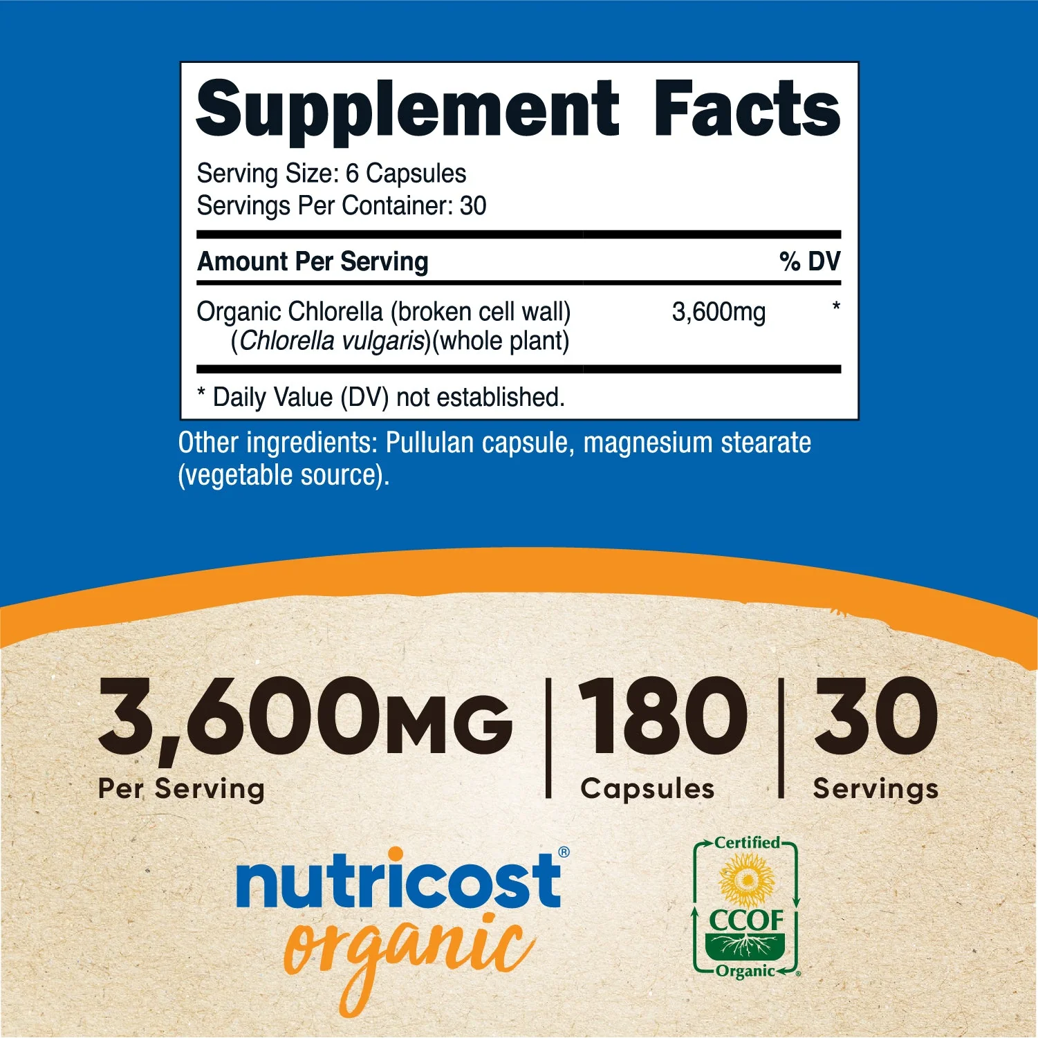 Nutricost Made With Organic Chlorella Capsules - Image 2