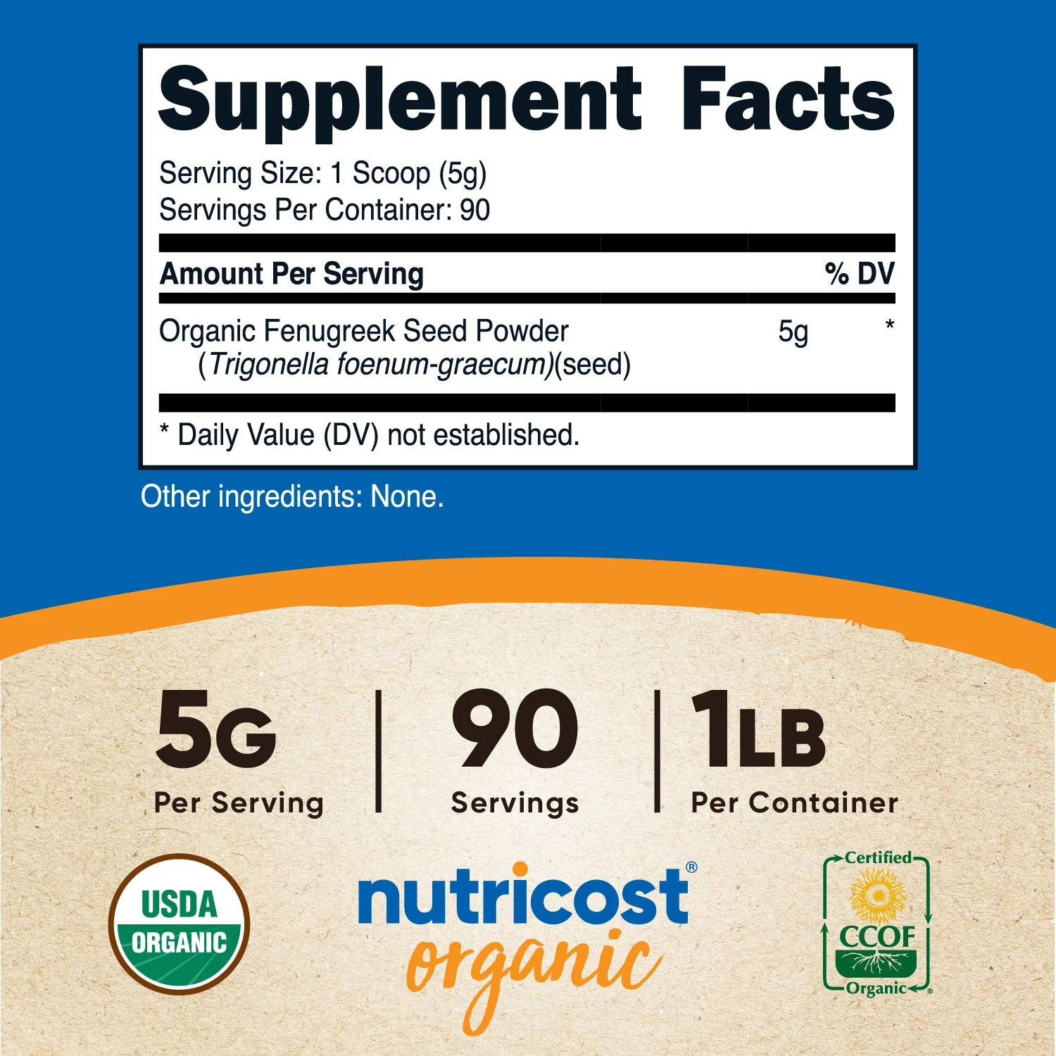 Nutricost Organic Fenugreek Powder (1 LB) - Image 2