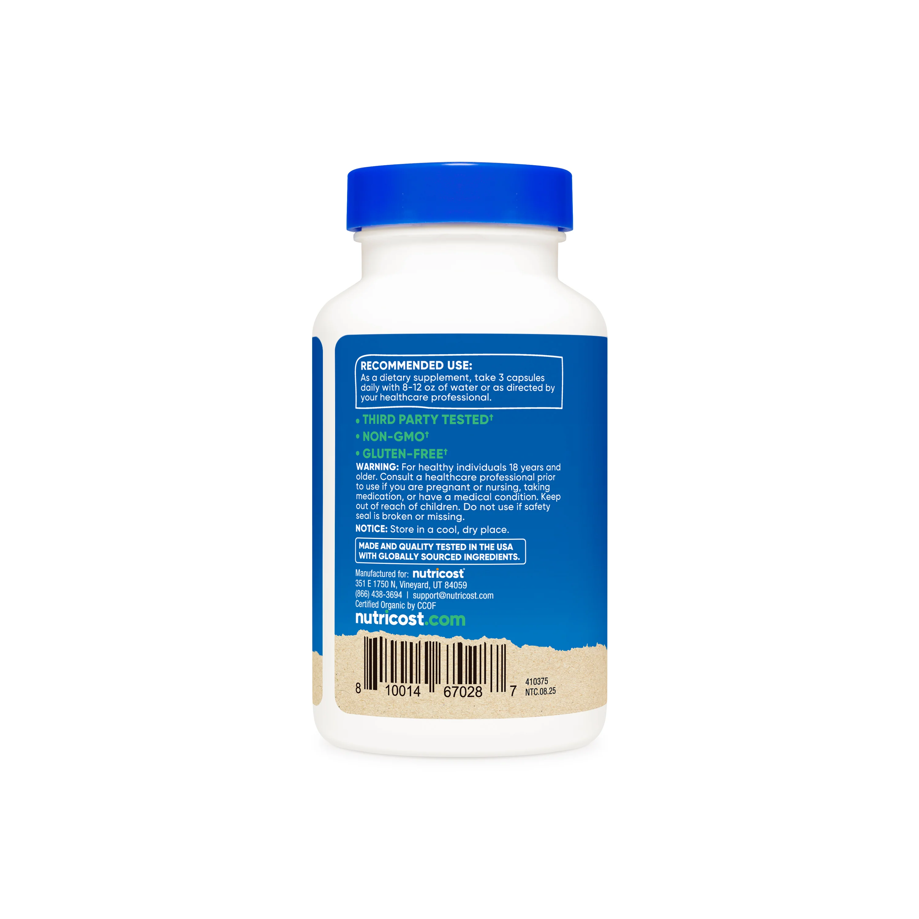 Nutricost Made With Organic Lion's Mane Capsules - Image 3