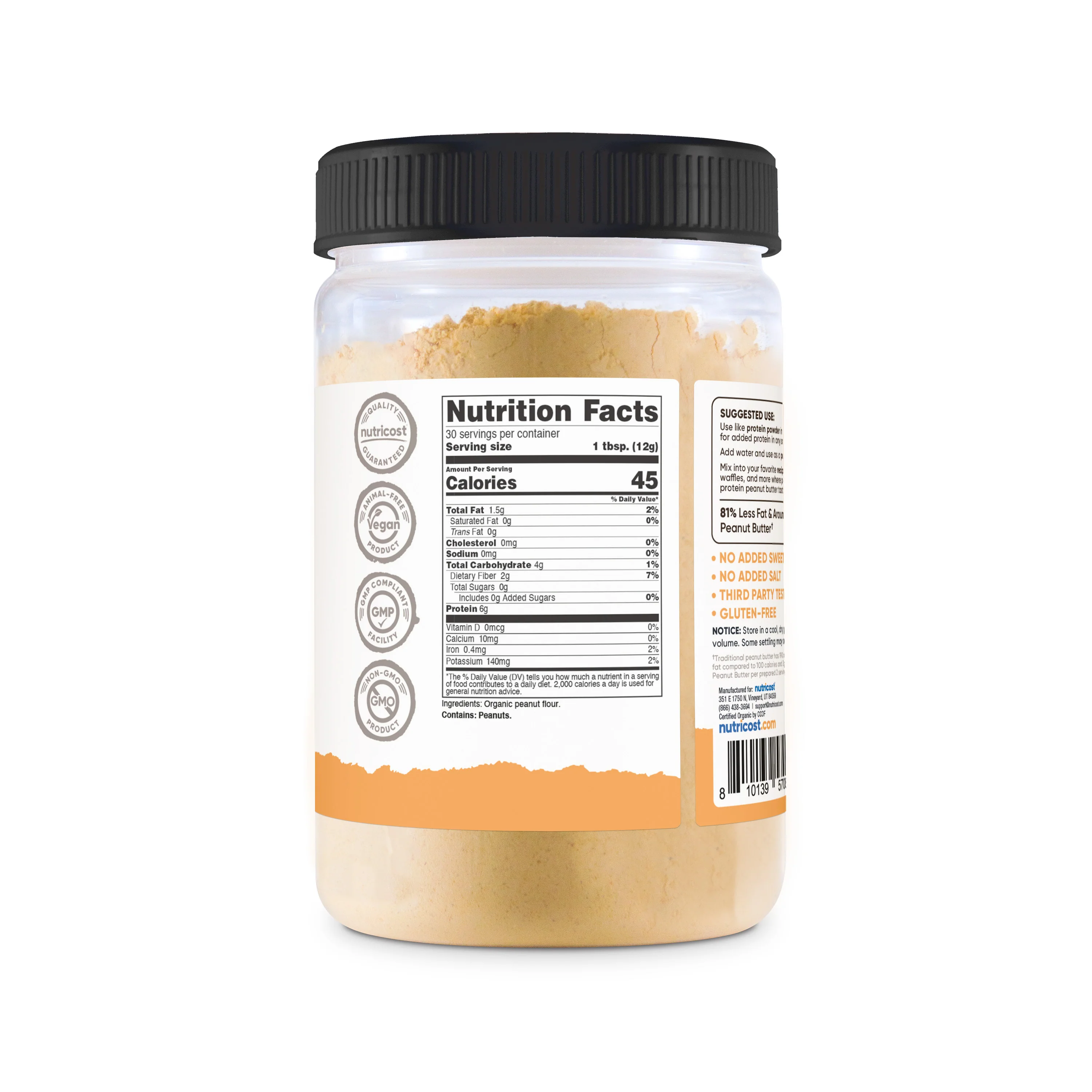 Nutricost Pantry Organic Peanut Butter Powder - Image 2