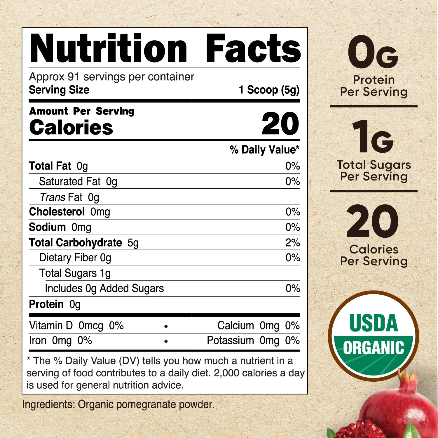 Nutricost Organic Pomegranate Powder (1 lb) - Image 2