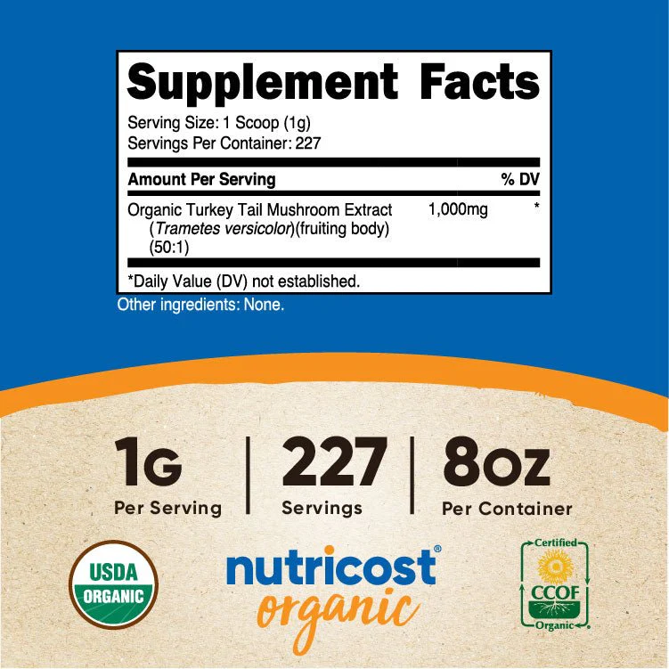 Nutricost Organic Turkey Tail Mushroom Powder - Image 2