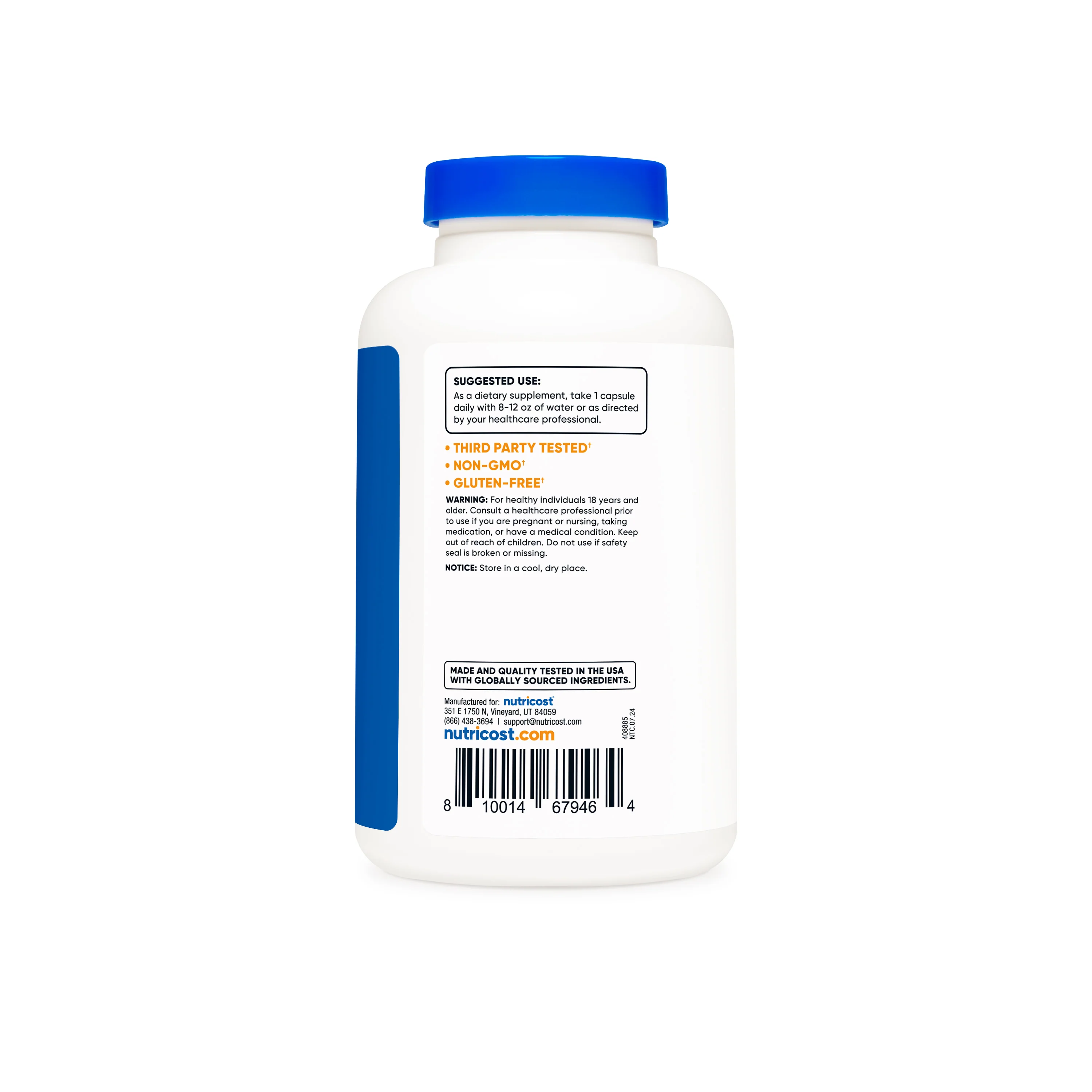 Nutricost Vitamin B5 Pantothenic Acid Capsules - Image 3