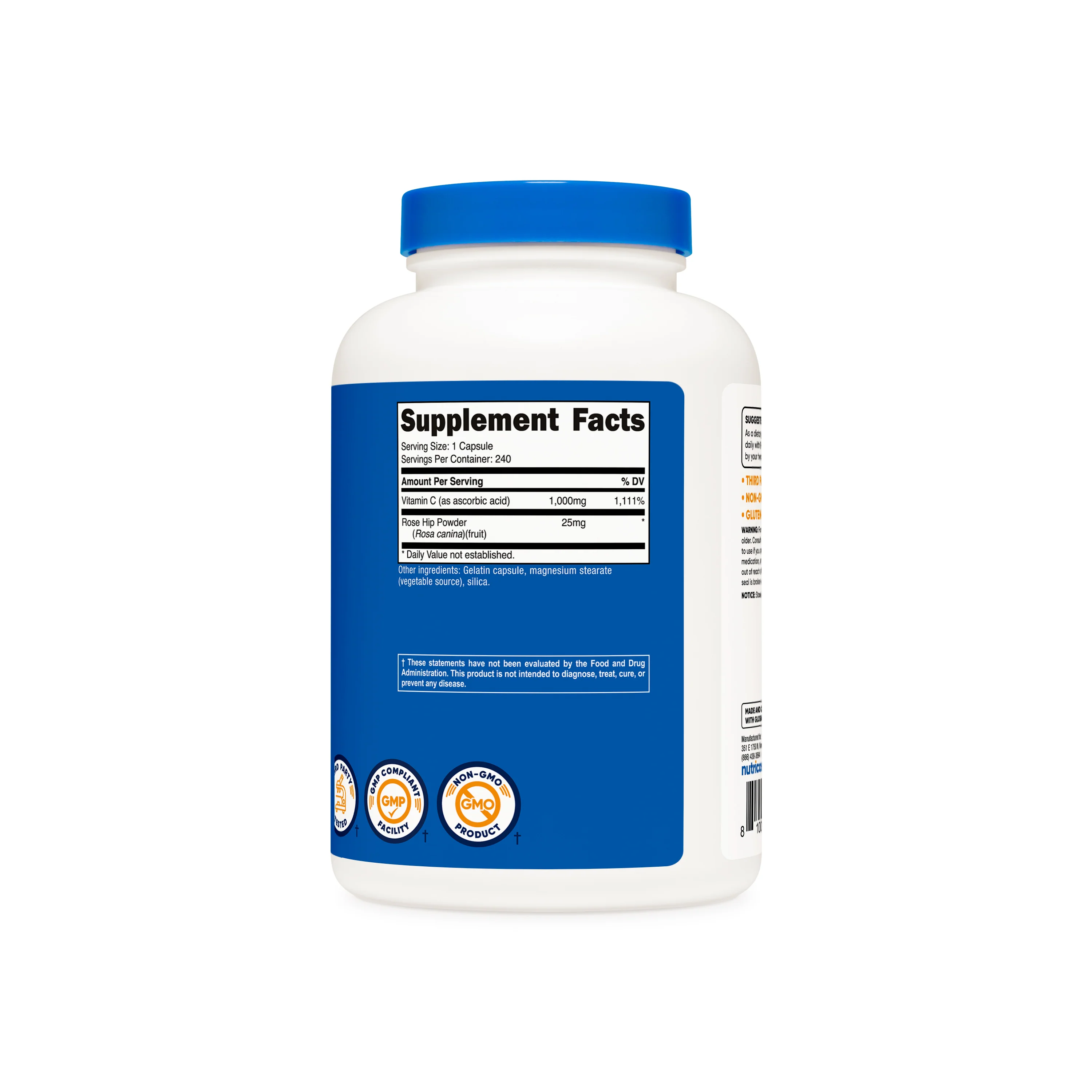 Nutricost Vitamin C with Rose Hips Capsules - Image 2